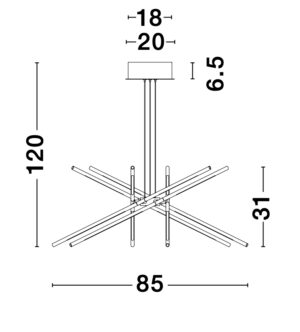 Hanglamp Raccio 6 voudig - Afbeelding 5