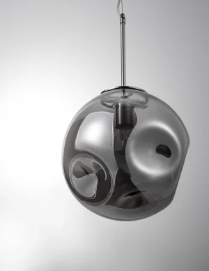 MAYAN Chrome Metal Smoky Gray Glass LED - Afbeelding 3