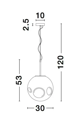 MAYAN Chrome Metal Smoky Gray Glass LED - Afbeelding 4