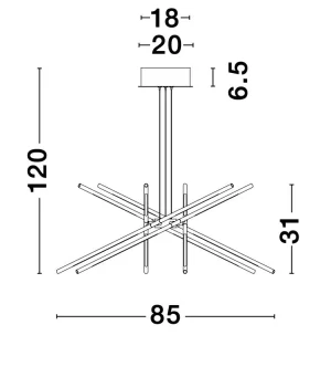 Hanglamp Raccio 6 voudig - Afbeelding 4